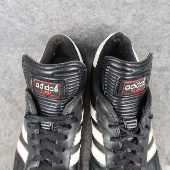Adidas Shoes Mens 9.5 Samba Sneaker Leather Lifestyle Black White Casual Trainer - Picture 3 of 16